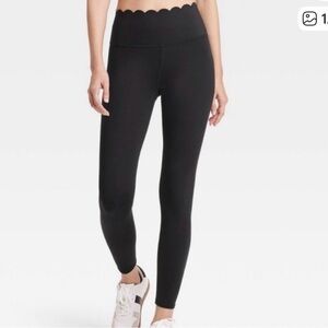 JoyLab Black Scalloped Leggings